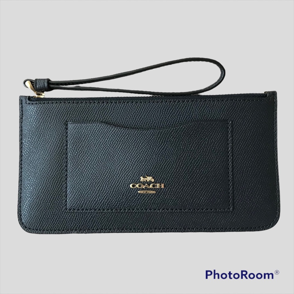 COACH *NEW* Zip Top Wallet/Wristlet - Midnight Leather